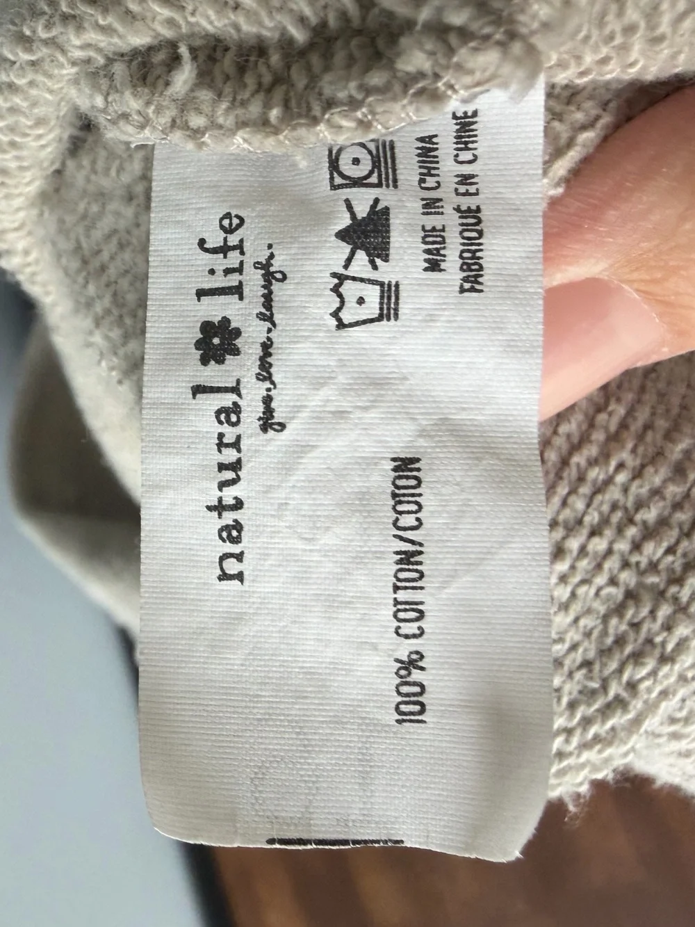 Natural Life tan cotton oversized raw hems Weekend hoodie Women’s sz L/XL - Picture 8 of 8